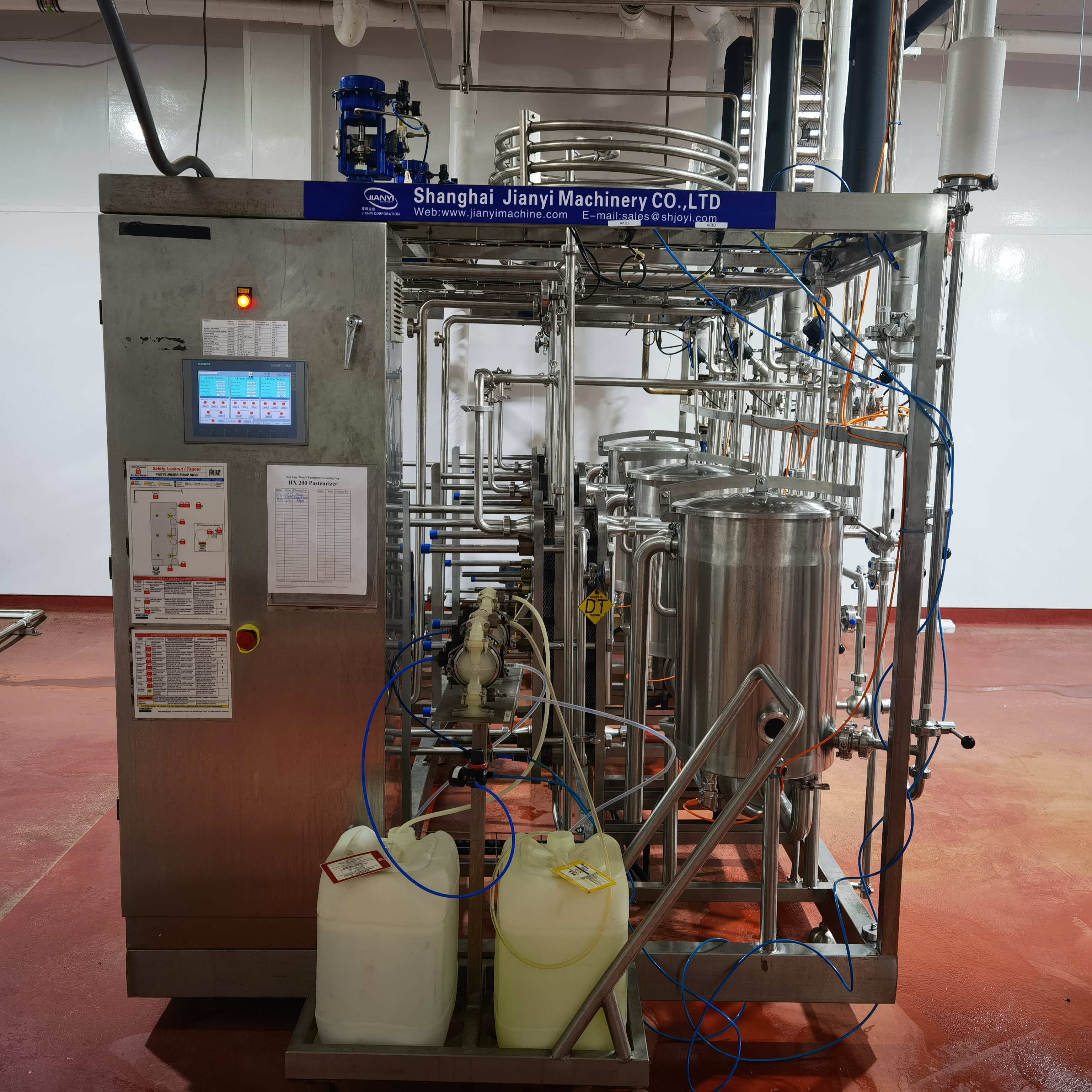 Sistema de pasteurización de yogur